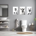thumbnail image 3 of ZHONGYUTONG Bathroom Animal Wall Art 3 Pieces Cute Otter Highland Cow Panda Wearing Bathrobe Funny Poster Black White Canvas Prints for Toilet Restroom Framed (24.00" x 36.00" x 3PCS), 3 of 7