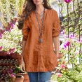 thumbnail image 2 of Beach Vacation Clothes for Women, Women Blouses, Versatile Women's Longline Linen Shirt Cardigan for Everyday Wear Comfortable and Stylish Top for Any Occasion, 2 of 8