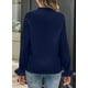 thumbnail image 2 of Blusa elegante para mujer, casual, con botones, azul marino, 2 of 6
