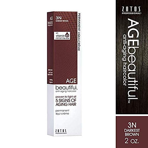 Zotos Age Beautiful AntiAging Haircolor, Permanent LiquiCreme Hair Color (w/Sleek Brush