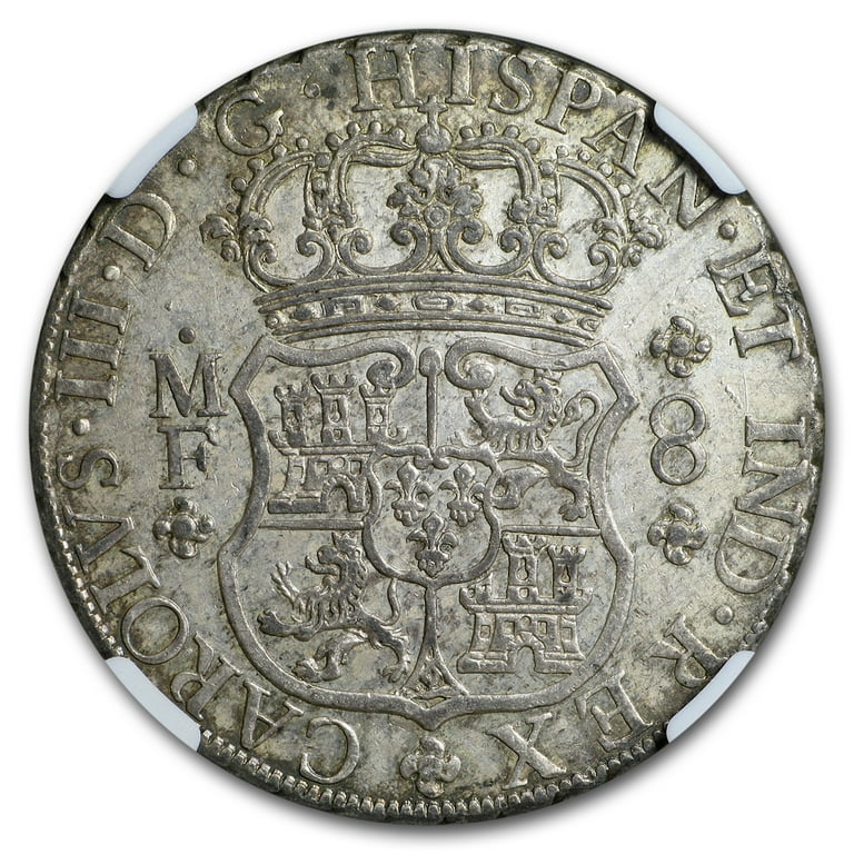 1766-Mo MM Mexico Silver 8 Reales Pillar Dollar AU-58 NGC