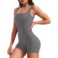 thumbnail image 1 of SUNSIOM Women's Summer Short Fitted Jumpsuit Solid Color Sleeveless Backless Workout Playsuit, 1 of 6