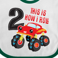 thumbnail image 4 of Inktastic Monster Truck How I Roll 2nd Birthday Boys Baby Bib, 4 of 4