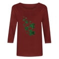 thumbnail image 4 of St. Patrick's Day Shirt for Women Flying Glitter Clovers Graphic T-Shirt 3/4 Sleeve Crewneck Soft Comfy Festival Apparel Greenery Gift, 4 of 4