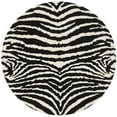thumbnail image 4 of SAFAVIEH Soho Eglantine Animal Striped Wool Area Rug, White/Black, 6' x 6' Round, 4 of 8