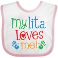 thumbnail image 3 of Inktastic My Lita Loves Me Grandchild Boys or Girls Baby Bib, 3 of 4