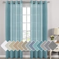 thumbnail image 1 of Cortinas de lino Paneles de cortina de mezcla de lino natural para sala de estar/cortinas transparentes de lino que reducen la luz 84 pulgadas de largo Juego de 2 paneles Paneles de ventana con ojales de níquel, turquesa natural52 pulgadas de ancho x 108 pulgadas de largo, 1 of 5