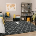 thumbnail image 6 of Junovo 5'x7'Modern Geometric Area Rug for Bedroom and Living Room, Fluffy Indoor Carpet for Family Room Decor,Dark Gray, 6 of 7