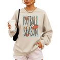 thumbnail image 2 of Olive Loves Apple Women's Football Season Coquette Bow Crewneck Sweatshirt, Sand, Large, 2 of 8