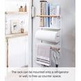 thumbnail image 2 of Yamazaki Home Magnetic Kitchen Organizer, White, Steel + Wood, Supports 8 pounds, Magnetic, No Assembly, 2 of 6