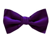 Buy Your Ties - PBT-ADF-6 - Men's Pre-tied Formal Tuxedo Solid Color Satin Bow Tie Purple