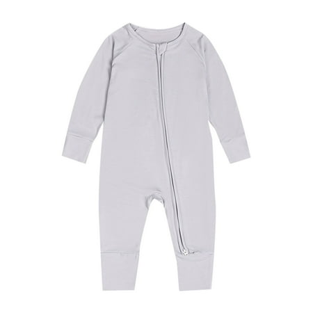 

NOKIO Cute Baby Rompers For Fall Romper Baby Boy Girl Clothes Zipper Footies Jumpsuit Solid Long Sleeve Baby Trendy Baby Bodysuits For The Season Soft And Cozy Baby Jumpsuits With Autumn Romper