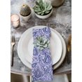 thumbnail image 2 of Purple Navy Blue Cloth Napkins Set of 8 Reusable Dinner Napkins, Retro Botanical Abstract Art Cocktail Napkin Washable Table Napkins for Wedding/Holiday Party/Baby Shower 20"x20", 2 of 7