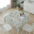 thumbnail image 6 of Blue Flowers Table Cloth Waterproof Tablecloths, Romantic Farmhouse Botanical Floral Leaves Tablecloth Dining Table Cover for Kitchen Party Tabletop Outdoor, Square Tablecloth 54x54 Inch, 6 of 9