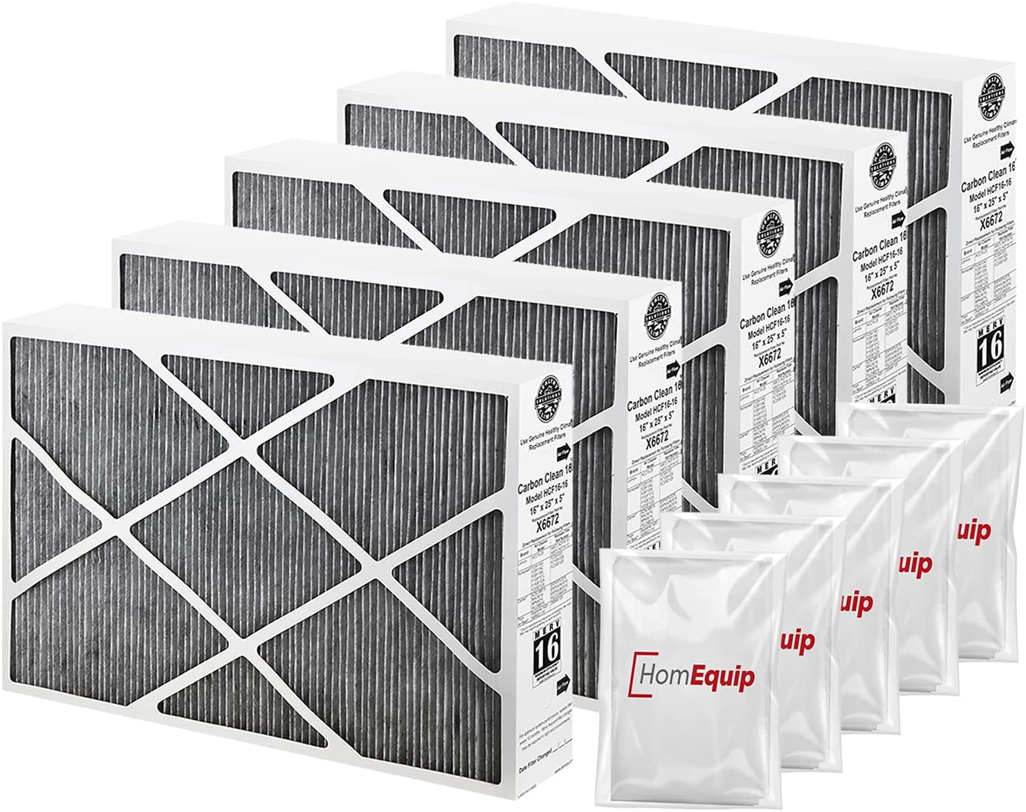 Lennox X6672 Furnace Filters, Carbon Clean Healthy Climate 16x25x5 Air
