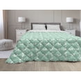 thumbnail image 1 of Ice Skates Down Alternative Comforter, Colorful Merry Christmas Theme with Human and Snowflakes Pattern, Microfiber Quilt for All Season, 5 Sizes, Pale Seafoam Multicolor, by Ambesonne, 1 of 3