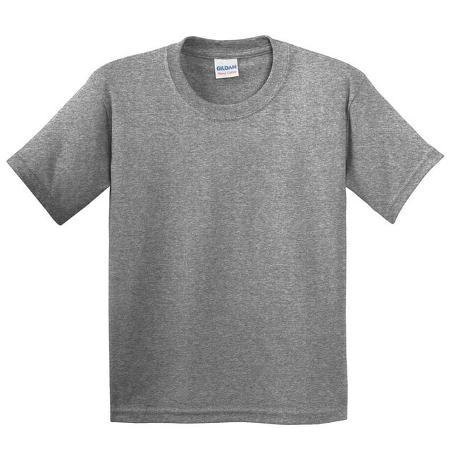 Gildan - Camiseta básica de manga corta Unisex con algodón grueso Niños Niñas - Verano/Calor (Paquete de 2) (Gris jaspeado)