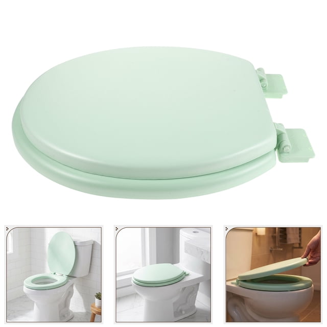OUNONA Asiento Ovalado Acolchonado Para Inodoro Verde Claro Con Espuma Suave Antideslizante