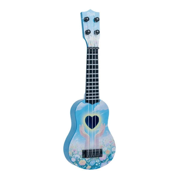 Ukelele de juguete para niños, guitarra musical, pequeño instrumento musical de aprendizaje, guitarra de 4 cuerdas de 14 pulgadas para niños pequeños. Estilo C