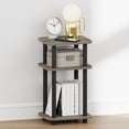 thumbnail image 2 of Furinno JUST Night Stand, 3-Tier Turn-N-Tube Nightstand with Open Shelf, Round Curve Corner Side Table, End Table, Easy Assembly, for Living Room, Bedroom, French Oak, 2 of 4