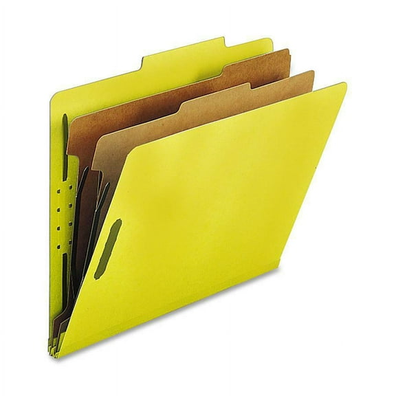 Nature Saver Letter Recycled Classification Folder - 8 1/2" x 11" - 2" Expansion - 2" Fastener Capacity for Folder - Top Tab Location - 2 Divider(s) - Yellow - 100% Recycled - 10 / | Bundle of 5 Boxes