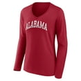 thumbnail image 2 of Women's Crimson Alabama Crimson Tide Arch Long Sleeve V-Neck T-Shirt, 2 of 3