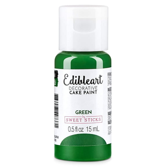 Icinginks - Sweetsticks Green Edible Art Decorative Cake Paint 15ml - Edible Art Paint, Edible Icing Paint, Decorative Cake Paint, Edible Food Coloring, Cookie Paint, Cake Paint (Green)