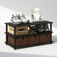 thumbnail image 5 of Furinno Turn-N-Tube Multipurpose Compact Open Storage Shoe Rack, Shoe Shelf Organizer with Bin Drawers, Black Oak/Black/Brown, 5 of 6