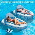 thumbnail image 4 of Tumbona hinchable para piscina BEWEAI 3 en 1 con toldo para adultos, 4 of 7