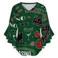 thumbnail image 5 of Casino Theme. Gambling Symbols Women's V-Neck Blouse With 3/4 Ruffled Bell Sleeves Casual Top Ladies Blouses, 5 of 7