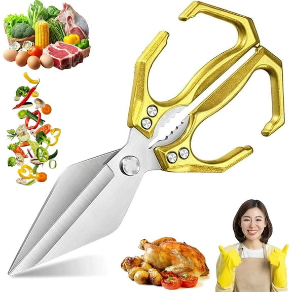 2025 New Seattle Multi-Purpose Heavy-Duty Kitchen Shears, 2-in-1 Multi-Purpose Heavy-Duty Kitchen Shears Ideal for Meat, Vegetables, and Nuts
