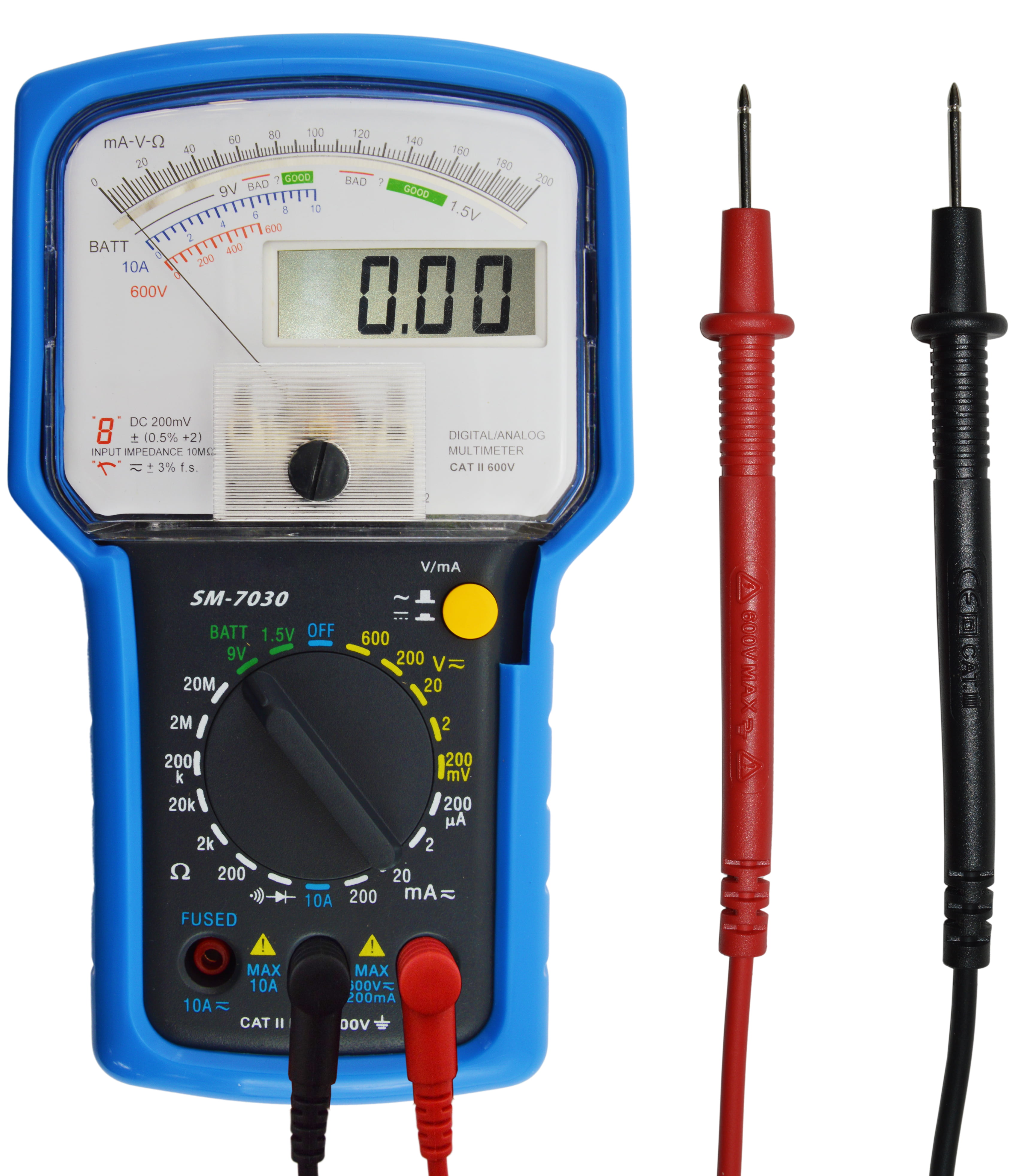 Full Size Pro Quality LCD Digital electrical Multimeter with probes and battery
