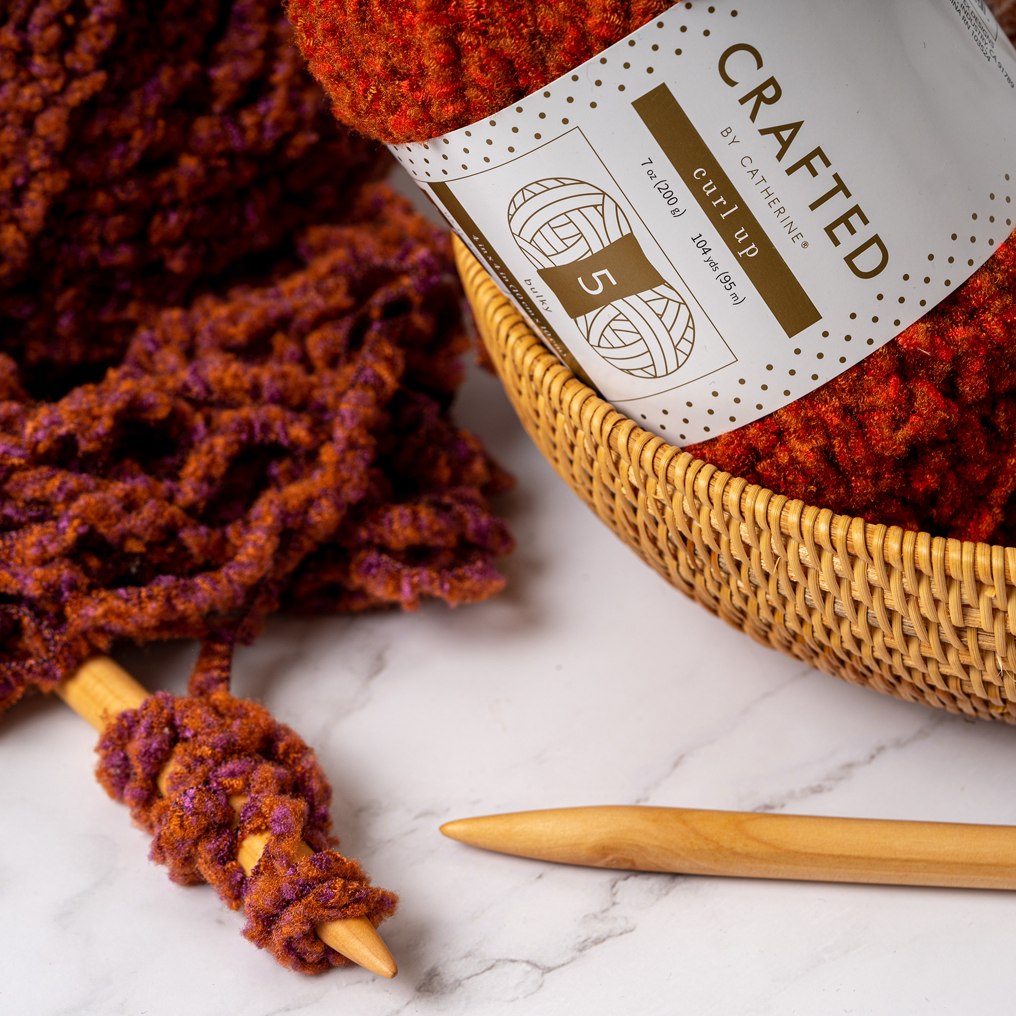 Crafted by Catherine Candy Cane Curl Up Super Bulky Yarn, 104 yards, 7oz/200g (2 Pack)