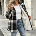 thumbnail image 4 of Kttectoa Jackets for Women Button down Fleece Flannel Jacket Sherpa Fleece Lined Winter Plaid Coats with Pockets Cozy Clothers, 4 of 5