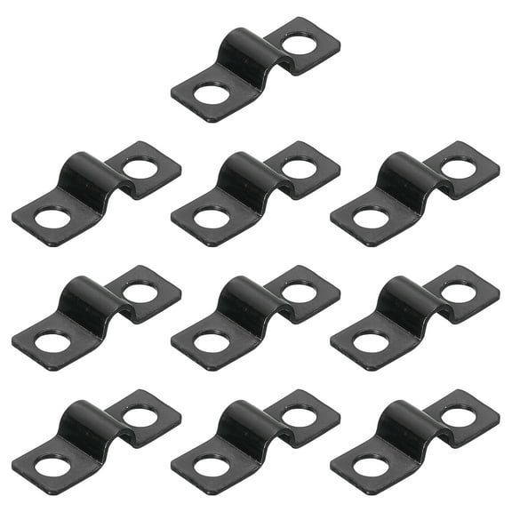 Uxcell 100 Pack U-Shaped Pipe Clamp, 3/16 Inch(5mm) 2 Hole U-Tube Strap Clamp Heavy Duty Connector Bracket for Conduit Cables Wire Cord, Black