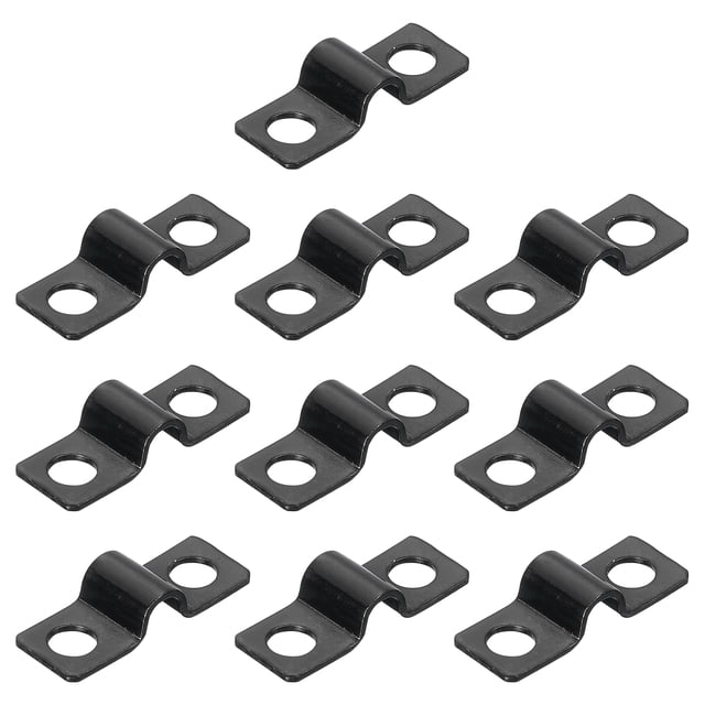 Uxcell 100 Paquete Abrazadera de Tubo en U, 3/16 Pulgadas(5mm) Abrazadera de Estribo de 2 Agujeros Conector Pesado para Cables de Conduit, Negro