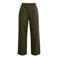 thumbnail image 4 of Oiangi Women's Dress Pants High Waisted Work Trousers Loose Fit Casual Business Slacks with Pockets for Fall Army Green S, 4 of 7
