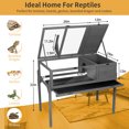 thumbnail image 6 of Tortoise Habitat Indoor & Outdoor, Wooden Tortoise House with Detachable Legs, Reptile Cage for Small Animals, 6 of 9