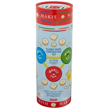 Schylling Makit Wood Building Set, 70pcs.