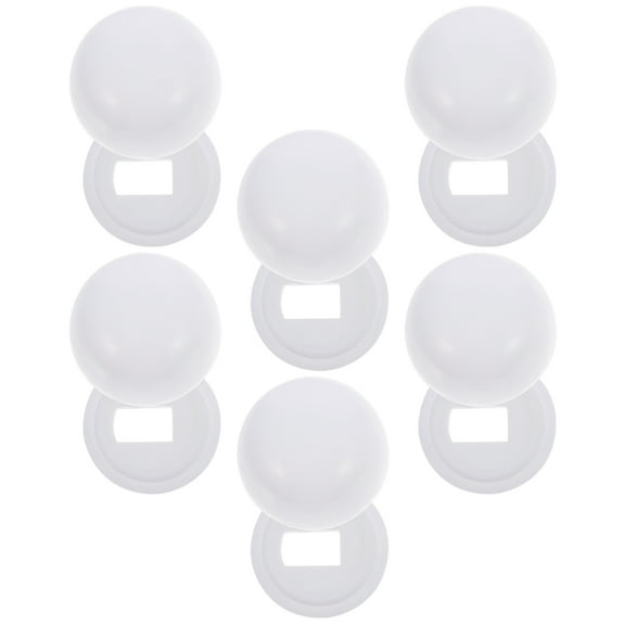 6 Pairs Toilet Screw Covers Accessories Set Universal Type Bolt Caps White Plastic