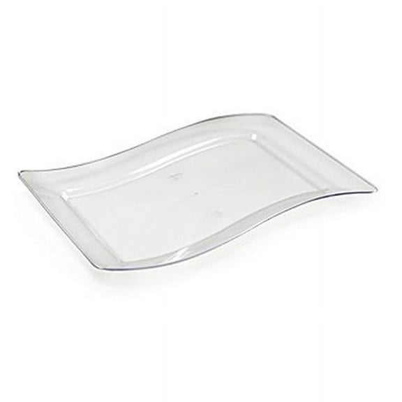 Fineline Settings 1405-CL Clear Rectangle Dessert Plate