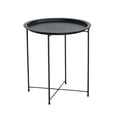 thumbnail image 1 of Ilios Innova | Mesa auxiliar lateral redonda minimalista negra, lateral, ligera y compacta de metal. Ideal para colocar plantas o accesorios., 1 of 9