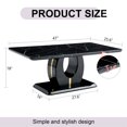 thumbnail image 5 of Modern Coffee Table for Living Room, Luxury Faux Marble Desktop Rectangular Center Table Tea Table for Home Office Reception Waiting Area, 47.24''D x 25.59''W X 18.11''H, 5 of 10