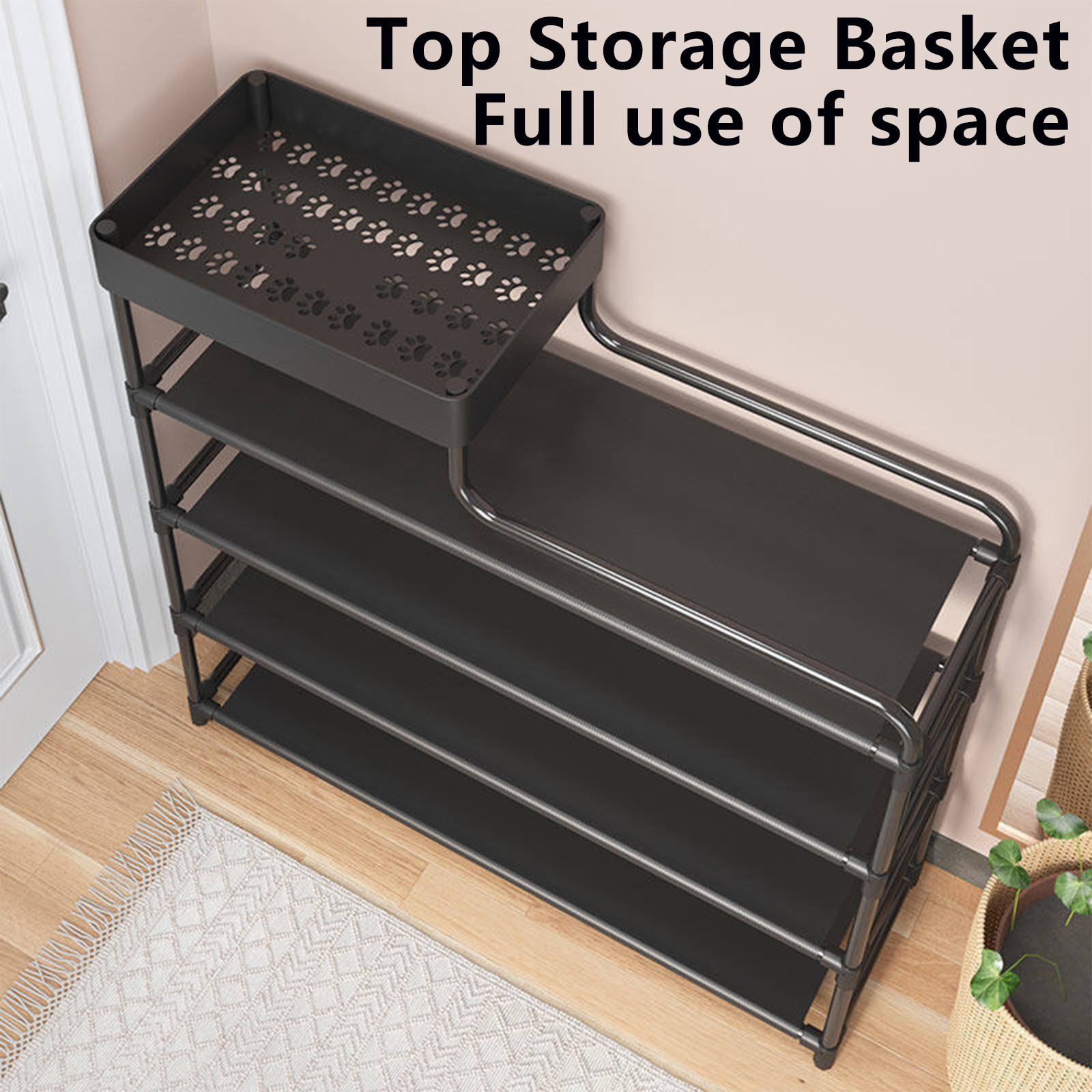 SHENGXINY Shoe Rack,Simple Multi-Layer Dust-Proof Shoe Cabinet,Economic Storage for Home,Doorway,Dormitory,Compact Space-Saving Rack Black 19.68x16.53x7.08in
