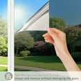 thumbnail image 3 of FILMGOO One Way Window Film Daytime Privacy Sun Blocking Heat Control Mirror Window Tinting Film for Home Office, Vinyl, 23.6in x 6.5ft,Black Silver, 3 of 9