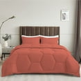 thumbnail image 2 of 5 Piece Honeycomb Design Comforter Set, 800 TC, 100% Egyptian Cotton, Full/Queen Size Brick Red Solid, 2 of 5
