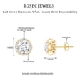 thumbnail image 5 of Rosec Jewels Lab Created Diamond Round Stud Earrings (Ef-Vs Quality) - Classic Halo Earrings with Screw Back, 10K Yellow Gold, 5 of 7