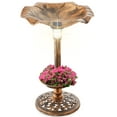 thumbnail image 3 of Best Choice Products Solar Lighted Pedestal Bird Bath w/ Planter, Integrated Panel - Bronze, 3 of 9