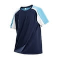 thumbnail image 3 of 2026 Summer Men's Mesh Loose Fitting Running Breathable Spliced Silk Short Sleeved T Shirt Summer Casual T-Shirt(Dark Blue1,XXXXL), 3 of 3
