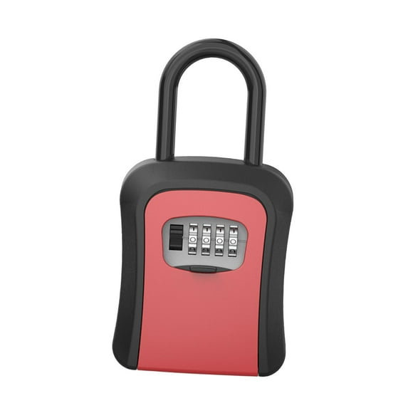 Caja de seguridad para llaves, organizador de llaves, caja de seguridad con combinación de 4 dígitos Rojo